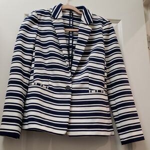 Express Navy and White Striped Blazer